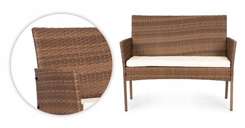 ZESTAW MEBLI OGRODOWYCH Z TECHNORATTANU ŁAWKA STÓŁ KRZESŁA BRĄZ MultiGarden na Arena.pl