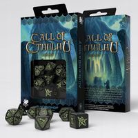 Q-workshop Komplet Kości "Zew Cthulhu" - Czarno-fosforyzujący