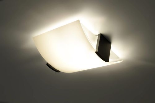 Plafon LAMPA sufitowa SL.0186 półokrągła OPRAWA szklana biała wenge na Arena.pl