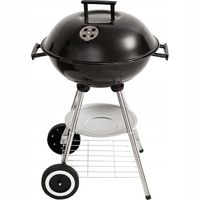 GRILL WĘGLOWY OGRODOWY ZAMYKANY Z POKRYWĄ OKRĄGŁY PRZENOŚNY BBQ NA KÓŁKACH