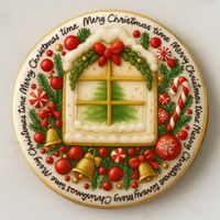 CIASTKO LUKROWANE ŚWIĄTECZNE OKNO KWADR ROZ.XL RĘCZNIE ROBIONE