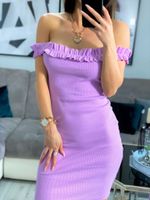 Sukienka hiszpanka obcisła mini VIP Liliowa