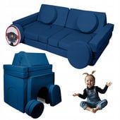 POLSKIE Klocki Piankowe Sofa MODUŁOWA Rozkładana Dla Dzieci z Kierownicą