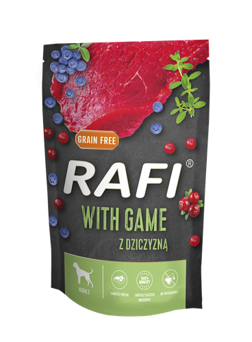 Rafi Mokra karma dla psów z dziczyzną w saszetce 500 g na Arena.pl