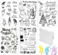 Zestaw Silikonowych Stempli Świątecznych DIY 5 Arkuszy
