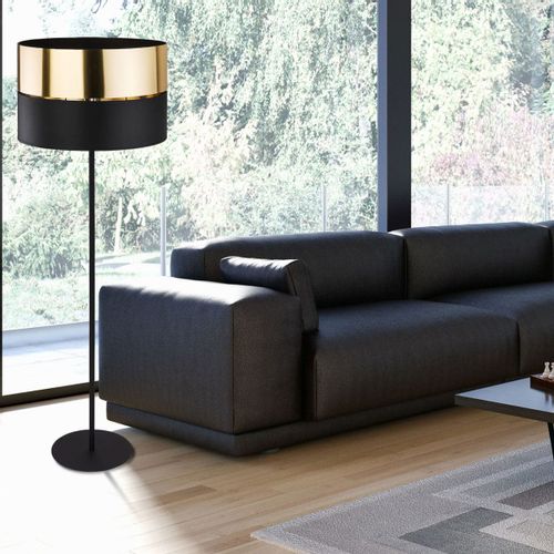 Lampa podłogowa loft Hilton 5465 TK Lighting okrągła czarna złota na Arena.pl