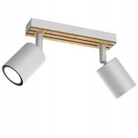 PLAFON LAMPA SUFITOWA SPOT LUMINEX TERRA 9978 BIAŁY / DREWNO