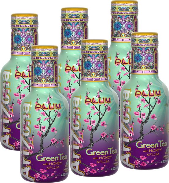 (x6) ARIZONA Green Tea with Honey and Plum 450ml zdjęcie 1