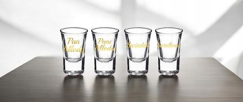 Kieliszki oszukane GRUBE DNO Świadkowa Świadek Pani Pan wesele do wódki na Arena.pl