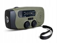 Radio turystyczne na korbkę solarne powerbank USB-C FM/AM latarka