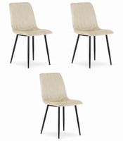 Krzesło LAVA - jasny beż aksamit x 3