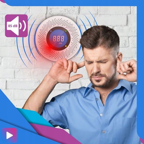 Czujnik Czadu Gazu Tlenku Węgla Z Wyświetlaczem LCD Czujka Sensor na Arena.pl