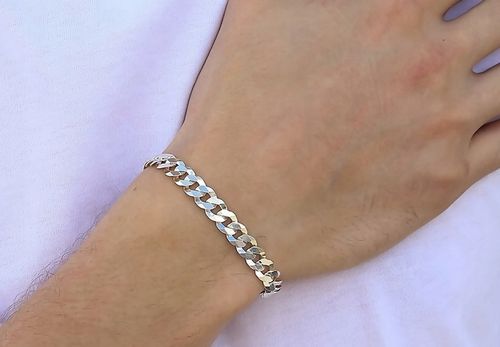 Bransoletka Srebrna Pancerka 925 Pełna Diamentowana 7,50 mm Grawer Gratis na Arena.pl