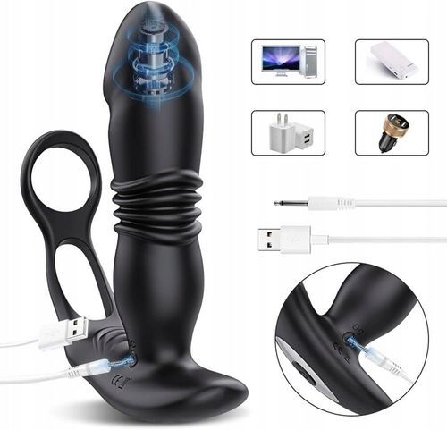 MASAŻER PROSTATY RUCH GÓRA-DÓŁ + RINGI NA PENISA I JĄDRA + MASAŻER KROCZA na Arena.pl