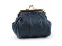 Portmonetka na bigiel skórzana niebieska