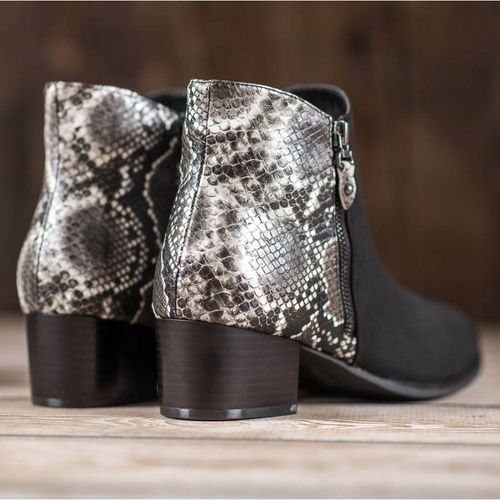 Czarne Botki Snake Print r.37 na Arena.pl