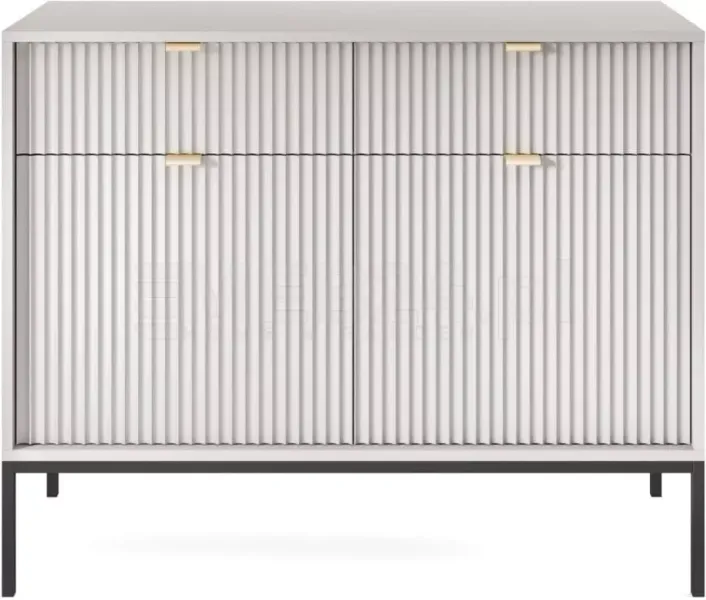 Komoda Delicious ryflowana szara zdjęcie 1