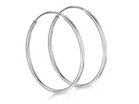 Eleganckie klasyczne srebrne gładkie kolczyki duże koła kółka 4cm srebro 925 PTRING20_40