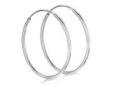 Eleganckie klasyczne srebrne gładkie kolczyki duże koła kółka 4cm srebro 925 PTRING20_40