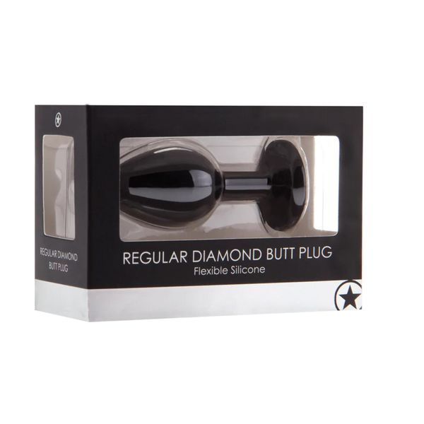 Diamond Butt Plug - Regular Black zdjęcie 2