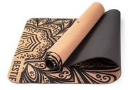 MATA DO ĆWICZEŃ FITNESS JOGI TPE KORKOWA KARIMATA BESTIF PILATES 183cm