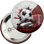 Przypinka z agrafką 59mm - PIŁKA NOŻNA SPORT DRUŻYNA MECZ PUCHAR
