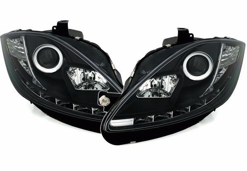 REFLEKTORY Lampy SEAT LEON TOLEDO 2005 - 2009 LED Żarówki H1 GRATIS BLACK zdjęcie 3