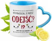 Pożegnanie Z Pracy Kubek Błękitny Z Uszkiem W Kształcie Serca Na Prezent