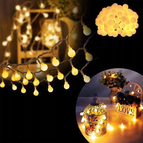 LAMPKI ZEWNĘTRZNE OGRODOWE 50LED BIAŁE CIEPŁE -15m na Arena.pl