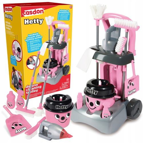 WÓZEK DO SPRZĄTANIA HETTY DLA DZIECI ZESTAW XXL ODKURZACZ MOP WIADRO CASDON na Arena.pl