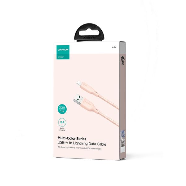 kabel przewód do iphone multi-color series usb-a - lightning 3a 1m zdjęcie 3