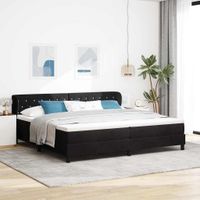 Łóżko Box Spring z materacem  Czarne 200x200 cm Aksamit