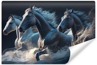 Fototapeta Ścienna Trzy Galopujące KONIE Abstrakcja Efekt 3D 400cm x 280cm