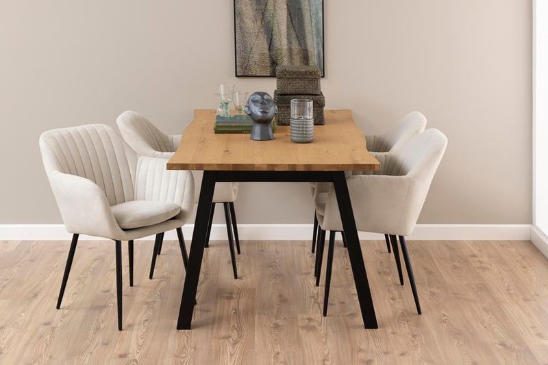 Krzesło Emilia beżowe paski zdjęcie 2