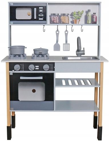 KUCHNIA DREWNIANA KUCHENKA DLA DZIECI AKCESORIA DŹWIĘK ŚWIECĄCE PALNIKI na Arena.pl