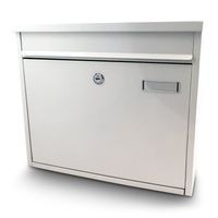 13183 Skrzynka pocztowa Biała z imiennikiem do wspólnot wlot od boku