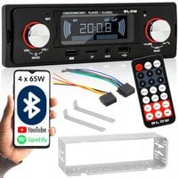 RADIO SAMOCHODOWE 1-DIN BLUETOOTH USB SD AUX RDS MP3 PILOT BATERIA ZESTAW