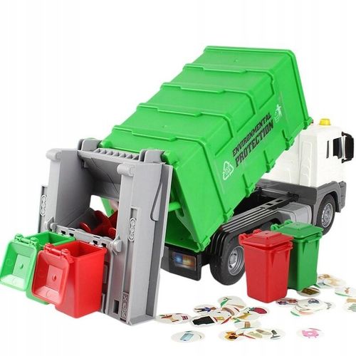 ŚMIECIARKA ciężarówka DUŻA mocna ŚWIATŁO DŹWIĘK napęd kosze na śmieci na Arena.pl