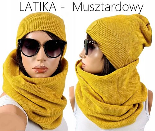 POLSKI KOMPLET CZAPKA + DUŻY KOMIN CIEPŁY - KOLORY na Arena.pl