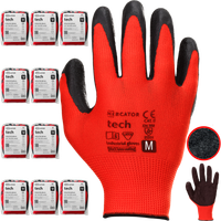 rękawice robocze mercator tech red+black latex - m - 120 par
