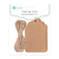 zawieszki kraft ze sznurkiem szyld 12 szt. 8629