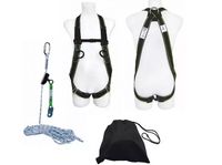 Zestaw do pracy na dachu szelki, lina 15m, urządzenie samozaciskowe