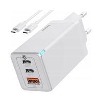 Ładowarka sieciowa Baseus GaN5 Pro 2C+U USB-A / USB-C 65W PD QC3.0 Biała