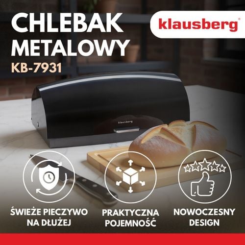 chlebak pojemnik stalowy na pieczywo klausberg kb-7931 na Arena.pl