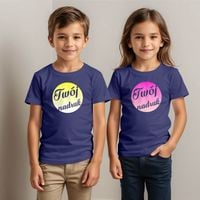 Dziecięca bawełniana koszulka z Twoim nadrukiem - denim 7-8