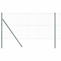 Ogrodzenie z słupkami Zielony 1 x 25 m Stal