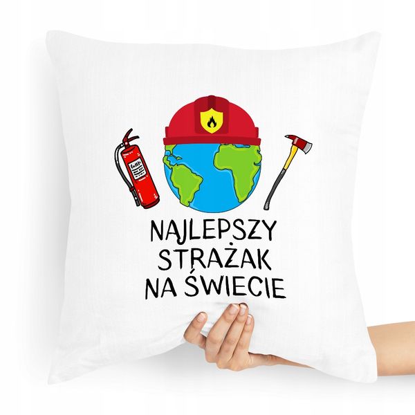 Poduszka Prezent Dla Najlepszego Strażaka Z Nadrukiem Ze Zdjęciem zdjęcie 1