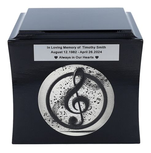 Drewniana urna z kluczem wiolinowym Urna dla muzyka Czarna / Pakietka na Arena.pl