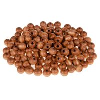 Drewniane koraliki KULA 8mm lakierowane matowe 120szt. brąz jasny