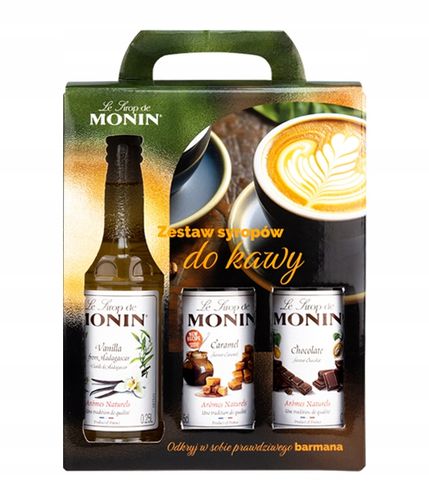Syrop do kawy MONIN - ZESTAW KAWOWY 3 x 250 ml na Arena.pl